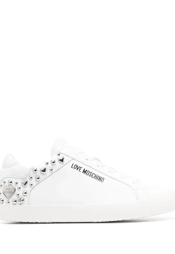 Love Moschino sneakers med nitar - Vit