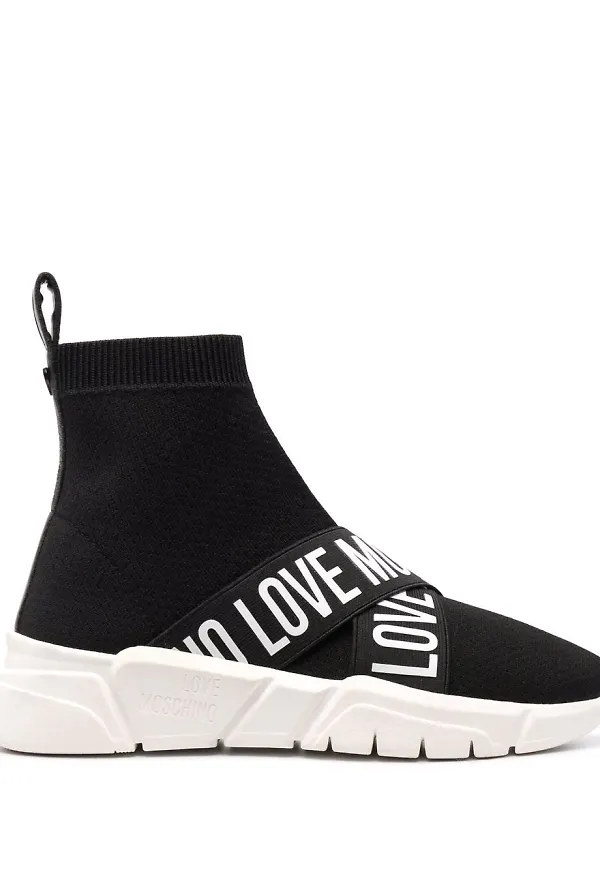 Love Moschino strumpsneakers - Svart