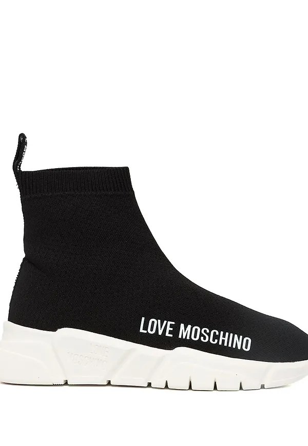Love Moschino strumpsneakers med grov sula - Svart