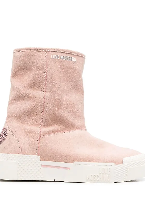 Love Moschino stövletter med märke - Rosa