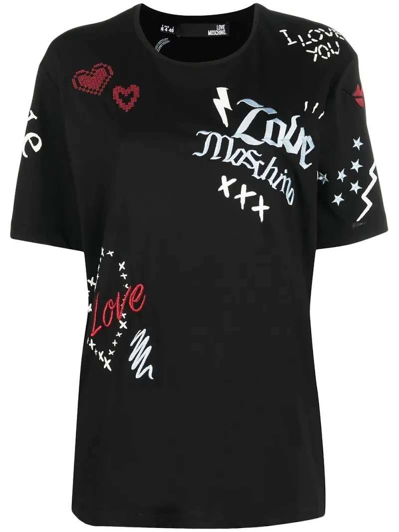 Love Moschino t-shirt med grafiskt tryck - Svart