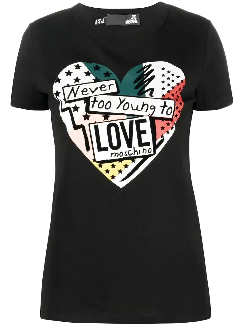 Love Moschino t-shirt med grafiskt tryck - Svart