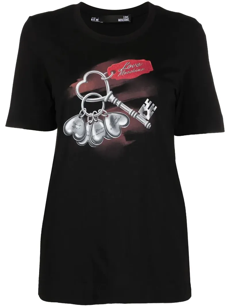 Love Moschino t-shirt med grafiskt tryck - Svart