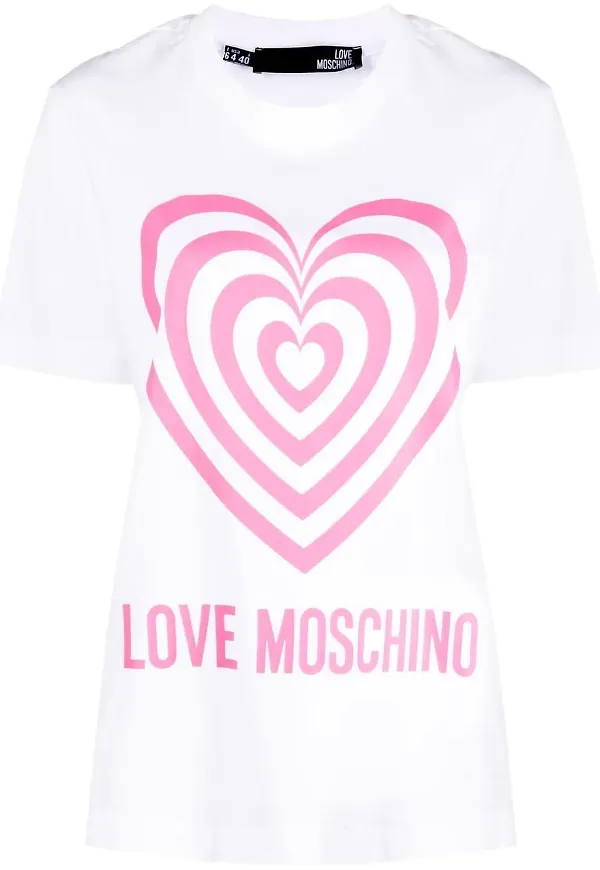 Love Moschino t-shirt med hjärtmotiv - Vit