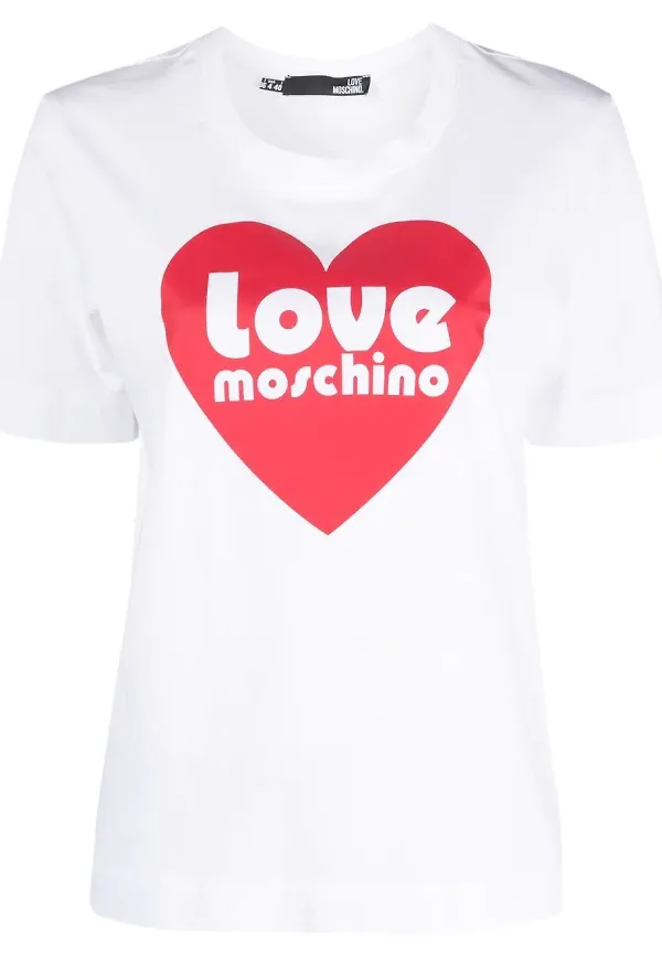 Love Moschino t-shirt med hjärtmotiv - Vit