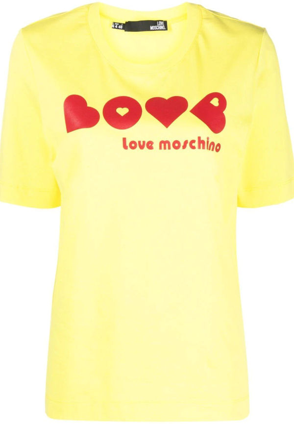 Love Moschino t-shirt med logotyp - Gul