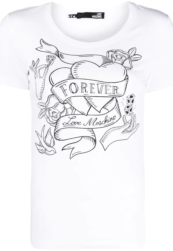 Love Moschino t-shirt med slogan - Vit