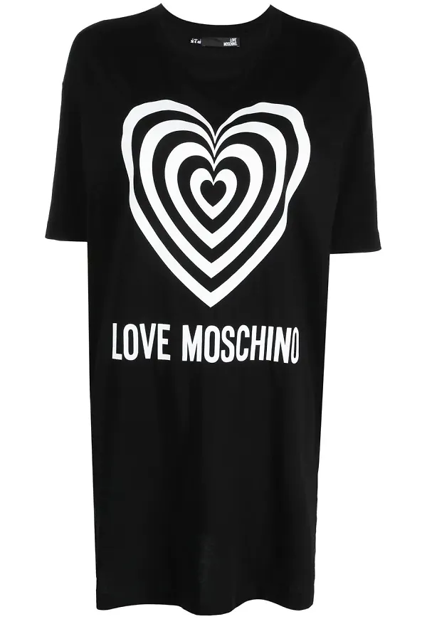Love Moschino t-shirtklänning med hjärtmotiv - Svart