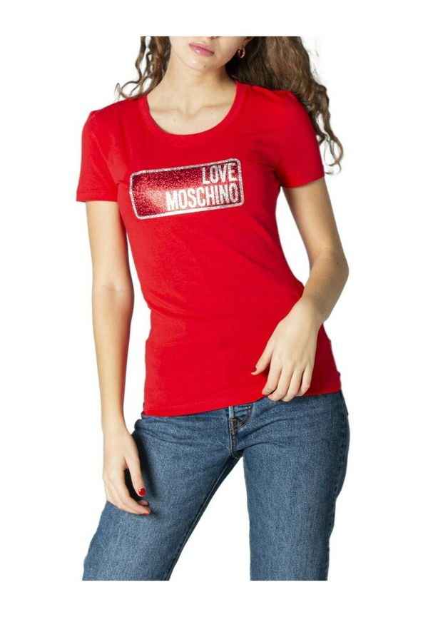 Love Moschino T-shirts print Röd, Dam