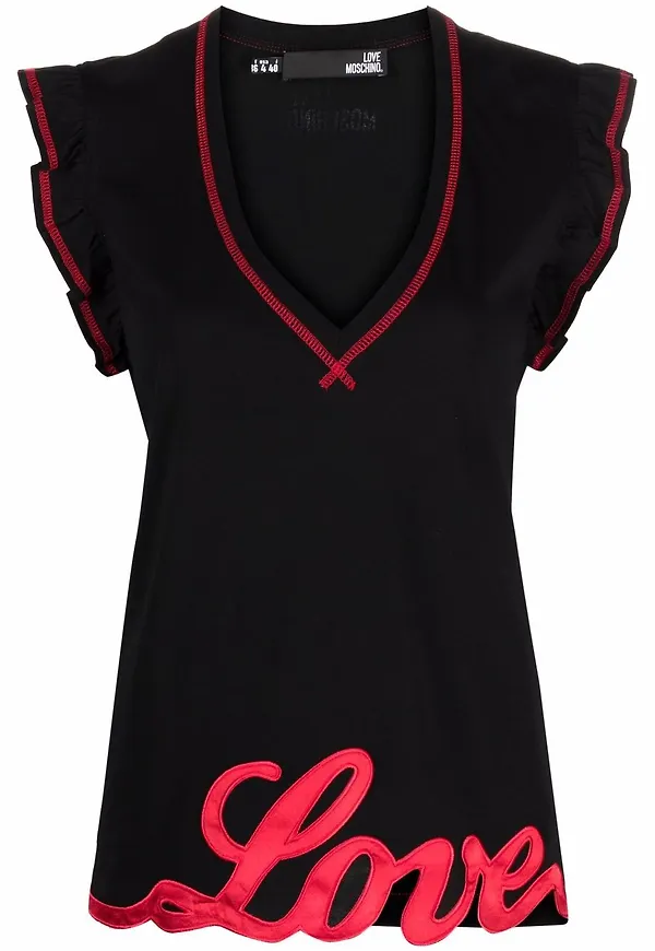 Love Moschino topp med applikation - Svart