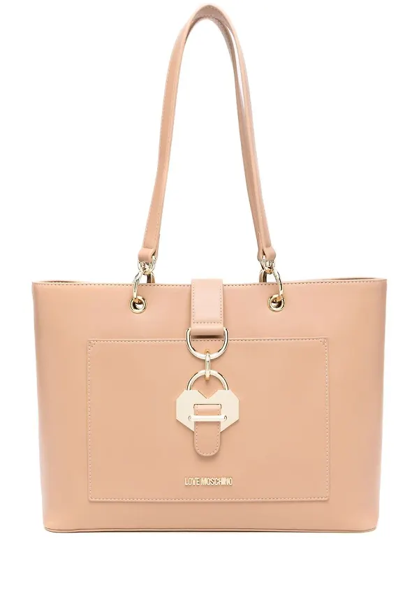 Love Moschino totebag med hjärta - Neutral
