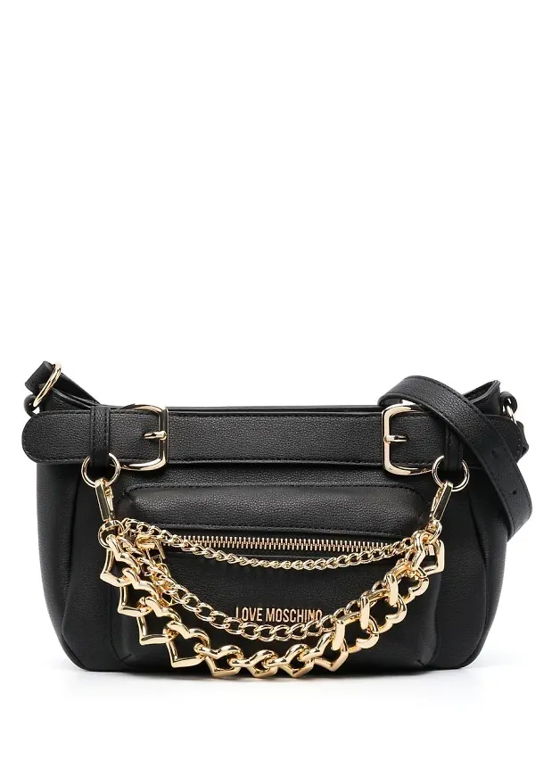 Love Moschino totebag med kedja - Svart
