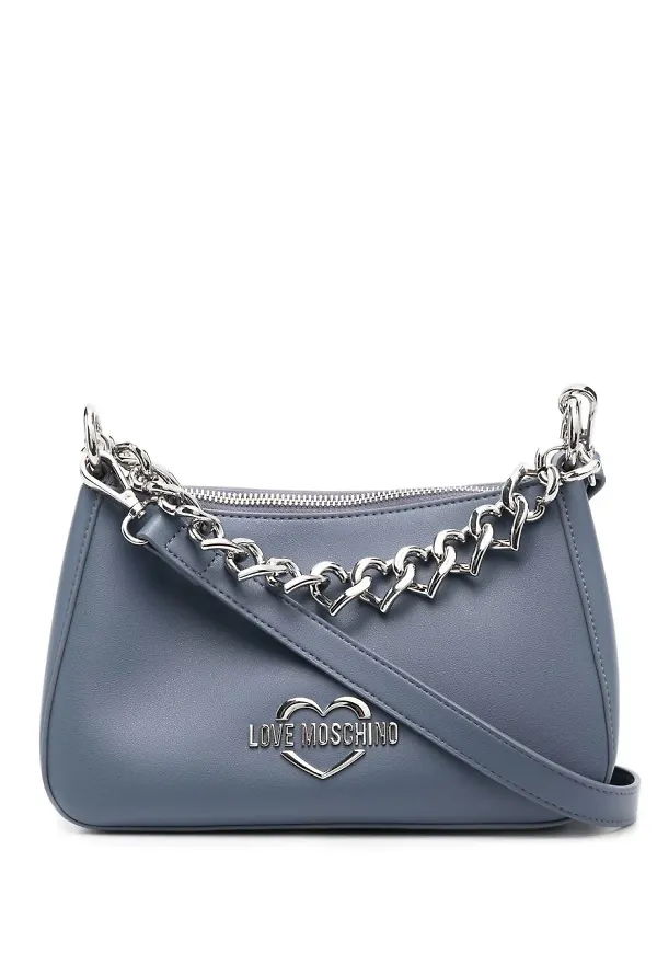 Love Moschino totebag med logotypplakett - Blå