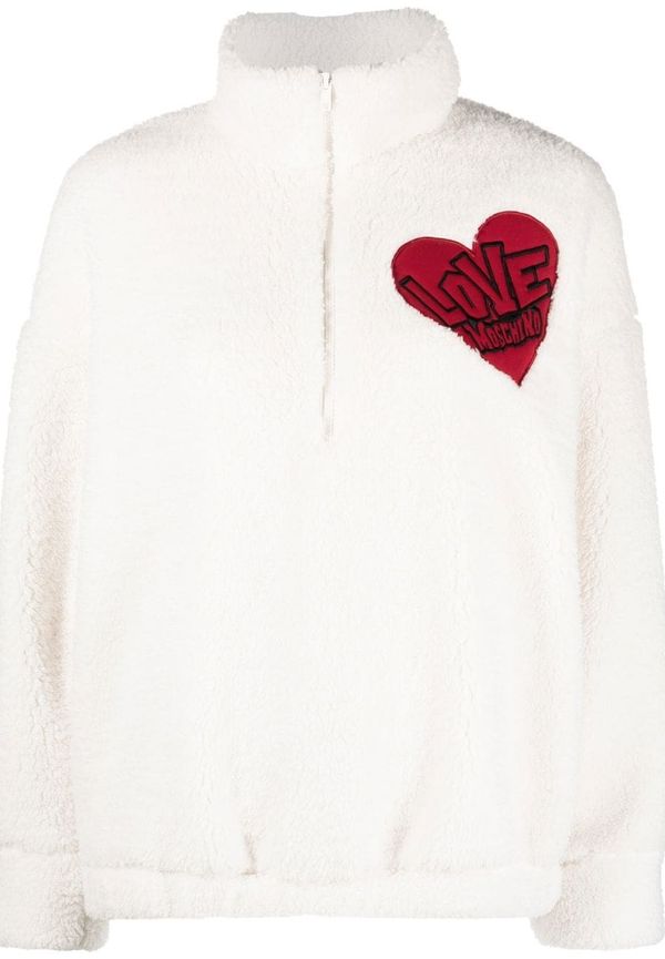 Love Moschino tröja med dragkedja - Vit