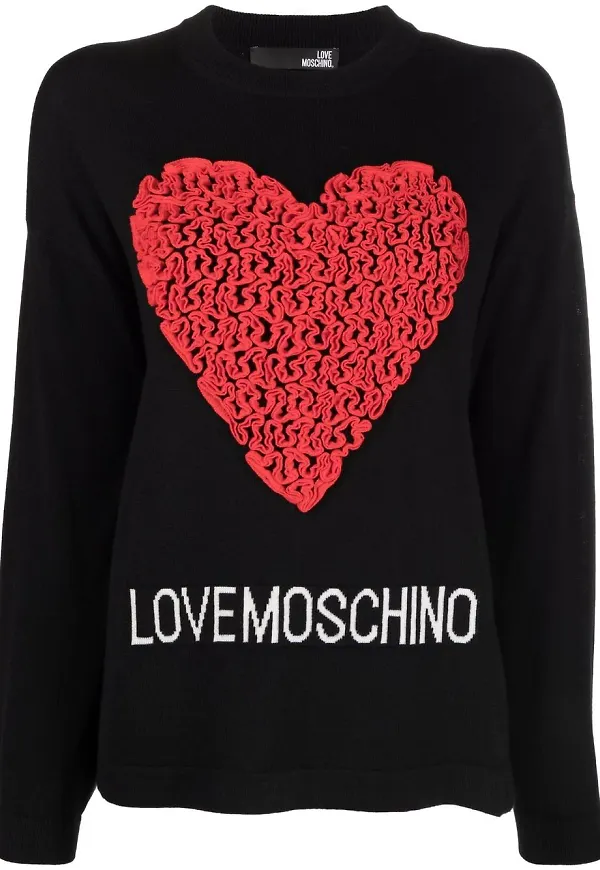 Love Moschino tröja med hjärta - Svart