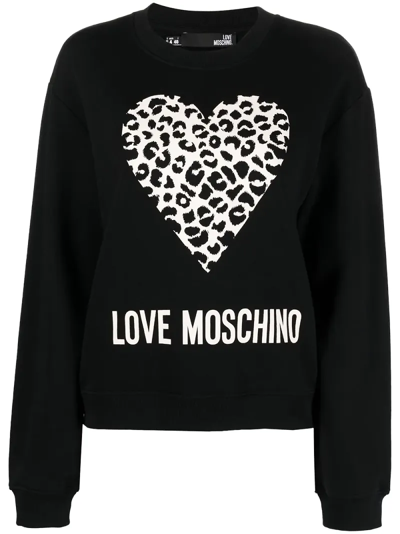Love Moschino tröja med hjärttryck - Svart