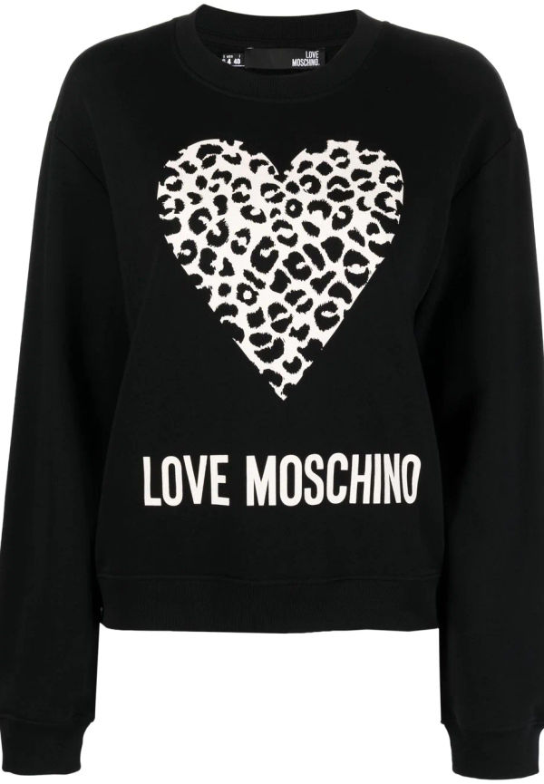 Love Moschino tröja med hjärttryck - Svart