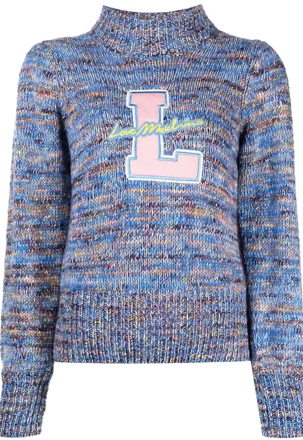 Love Moschino tröja med rullkrage - Blå