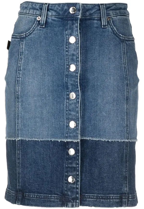 Love Moschino tvåfärgad jeanskjol - Blå