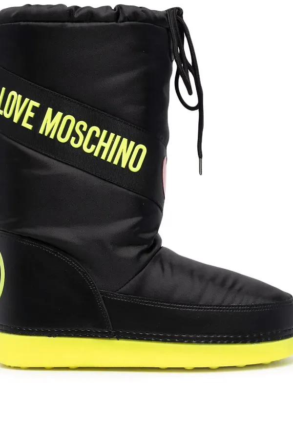 Love Moschino vadderade vadhöga skidstövlar - Svart
