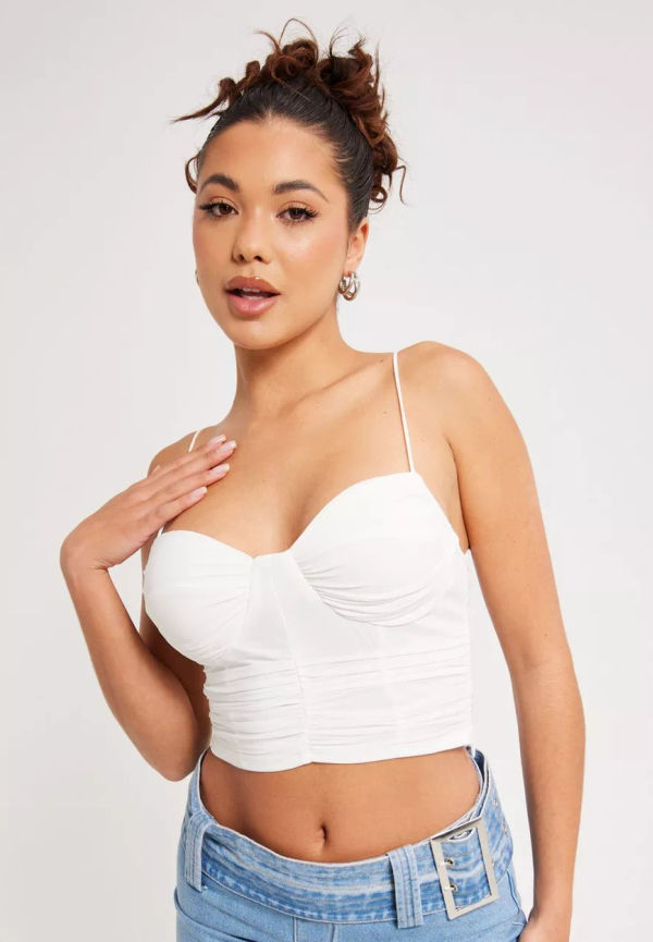 Love Triangle - White - New Rules Crop Top