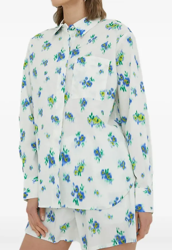 lovechild blommig kjol med knäppning - Vit