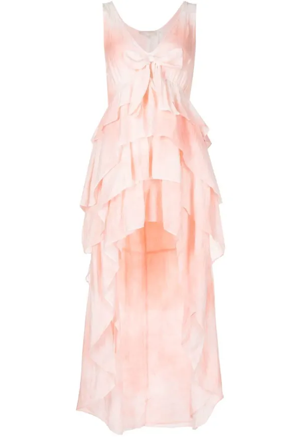 LoveShackFancy midiklänning med asymmetrisk fåll - Rosa