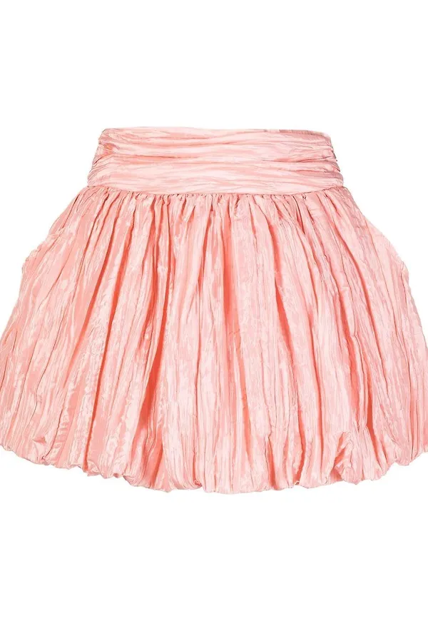 LoveShackFancy minikjol med draperad detalj - Rosa