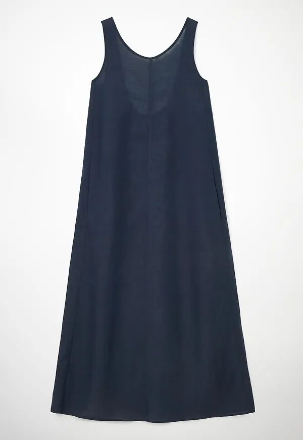 LOW-CUT BACK LINEN DRESS
