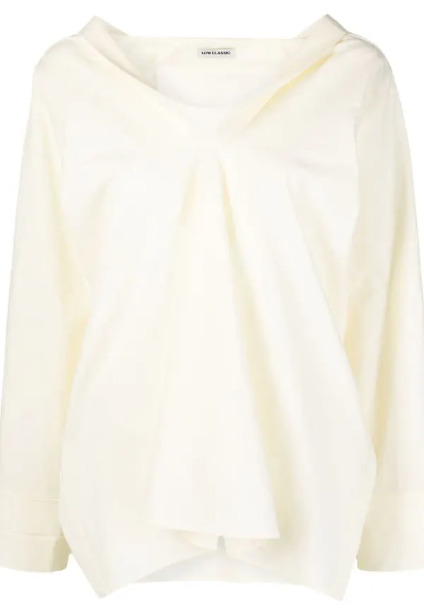 Low Classic asymmetrisk blus - Neutral