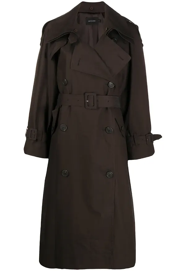 Low Classic dubbelknäppt trenchcoat med skärp - Brun