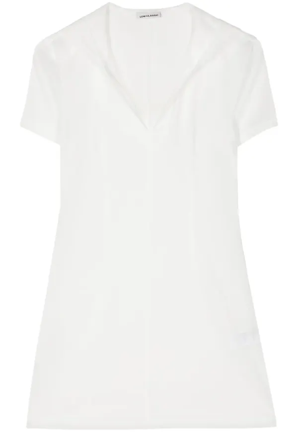Low Classic halvskir hoodie - Vit