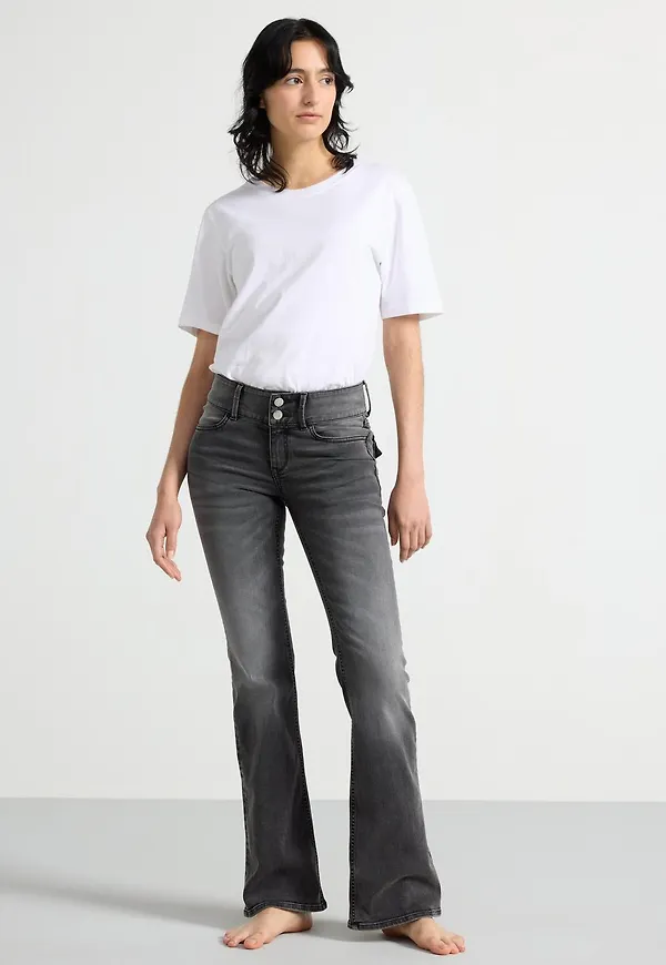 FLARE stretch jeans med låg midja