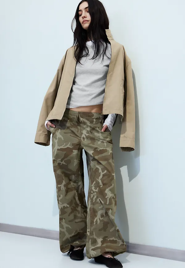 Low Rise Baggy Ripstop Trousers