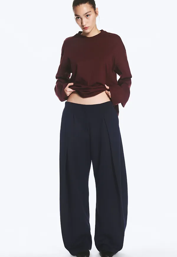 Low rise balloon trousers