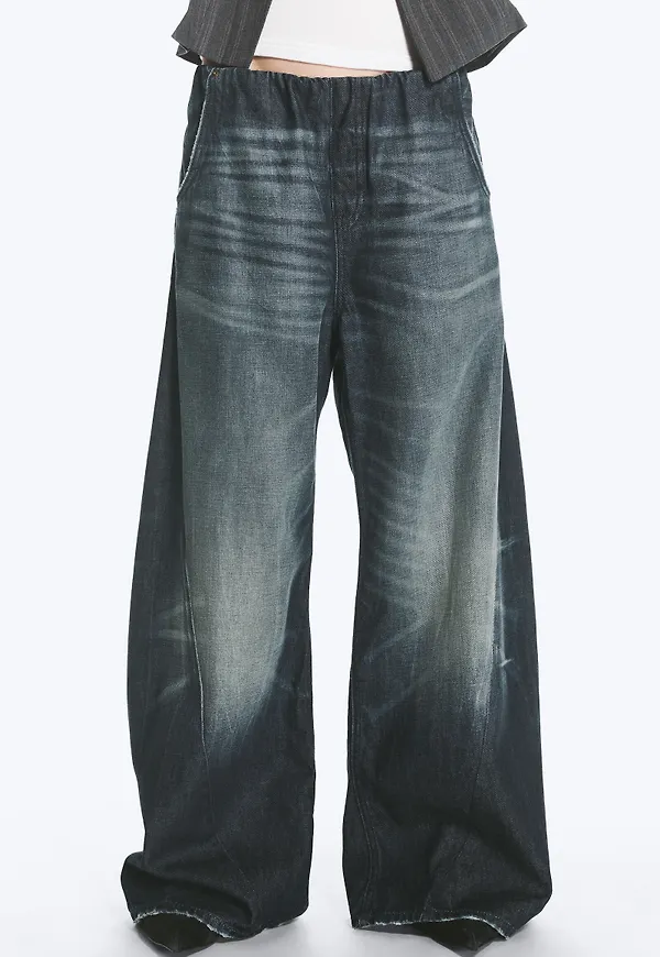 Low Rise Loose Fit Denim Joggers