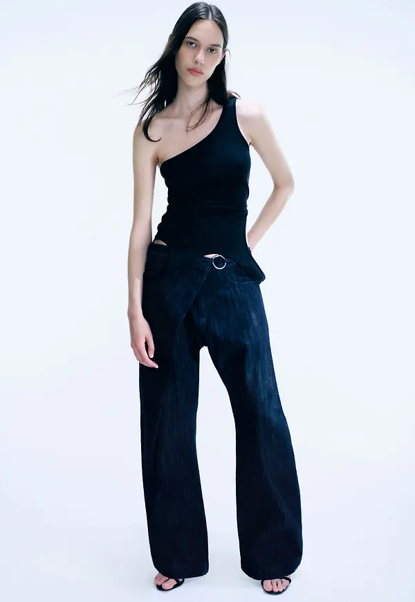 LOW RISE LOOSE WRAP-AROUND JEANS