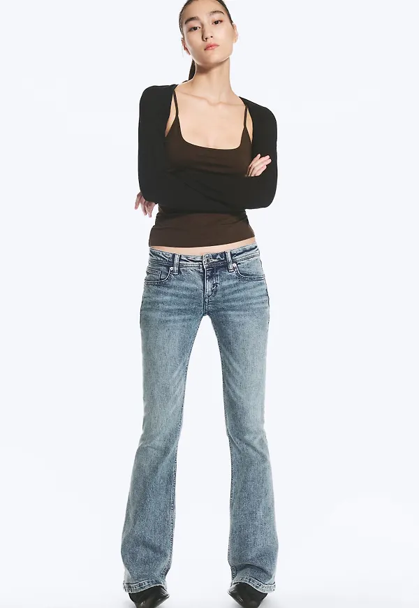 Low Rise Slim Flared Jeans