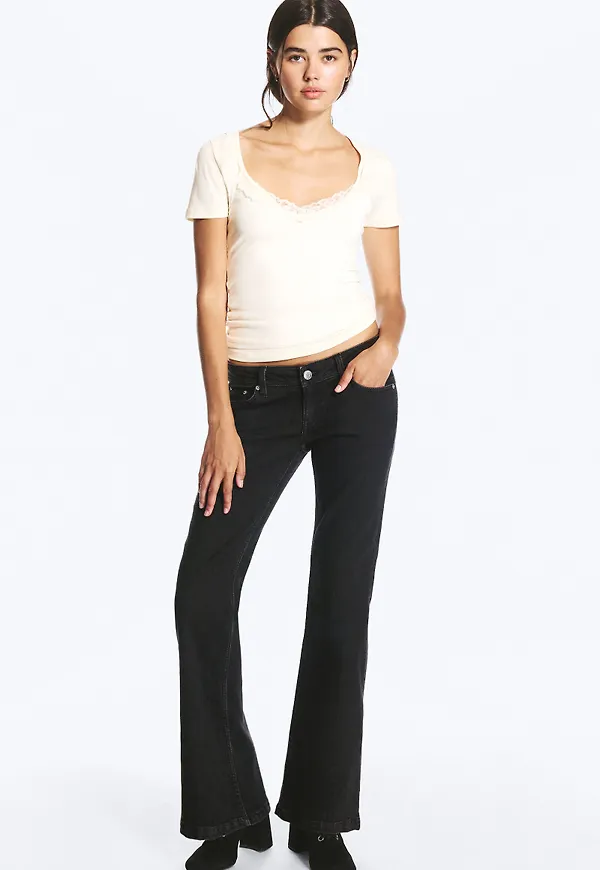 Low Rise Slim Flared Jeans