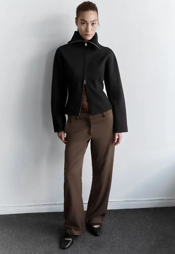 Low-Rise Straight Suit Trousers