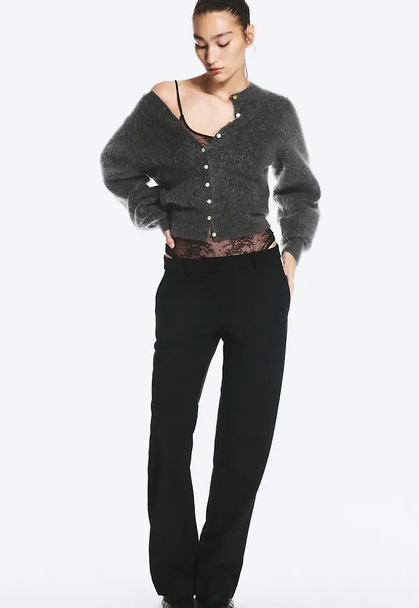 Low-Rise Straight Suit Trousers