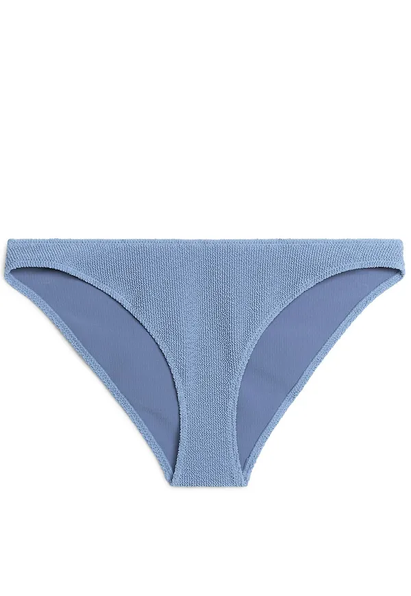 Low Waist Crinkle Bikini Bottom - Blue