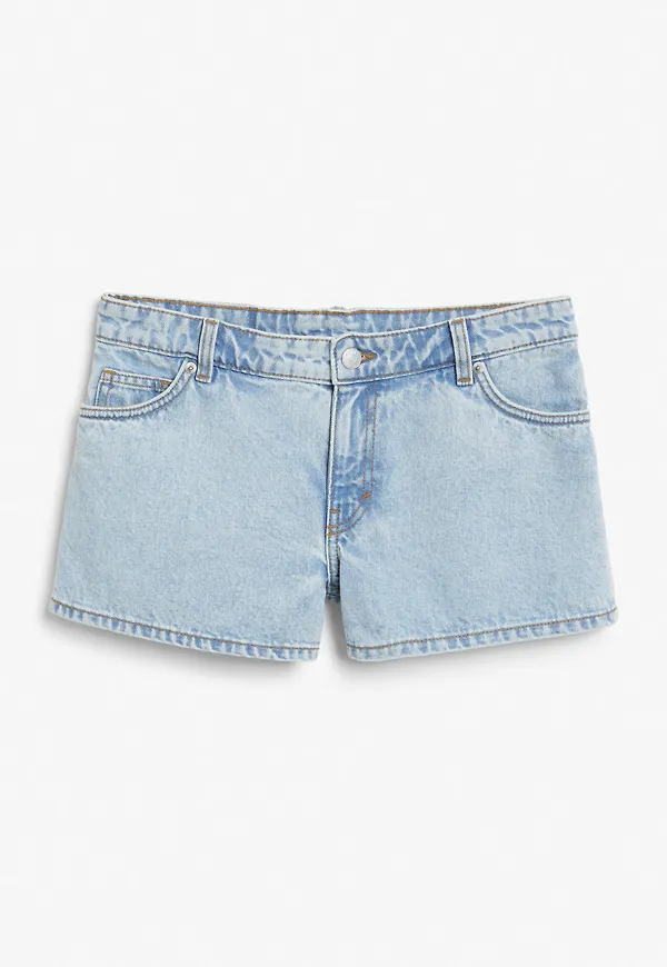 Low waist denim shorts - Blue