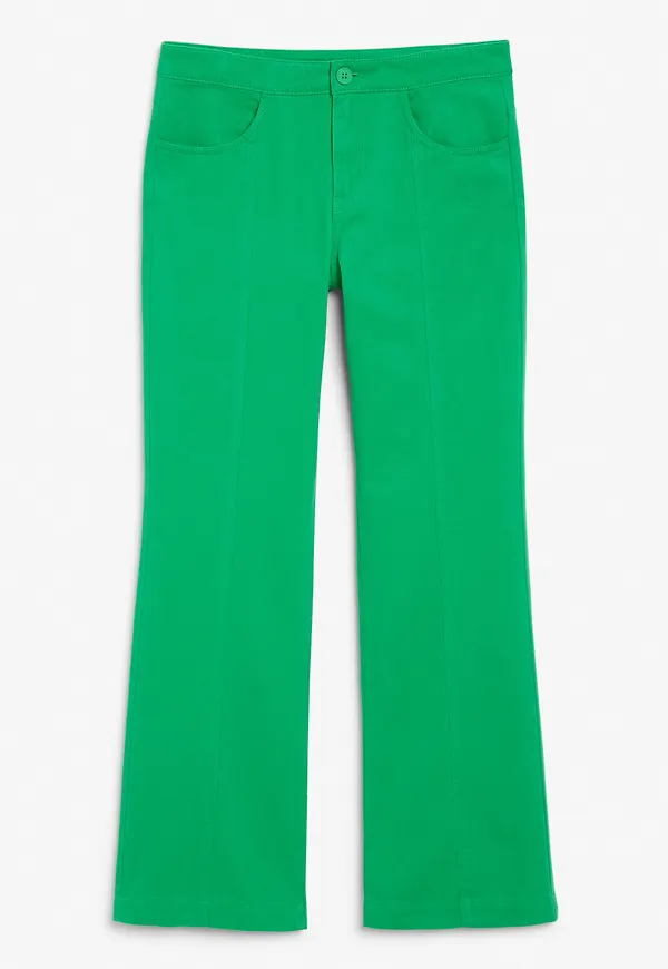 Low waist flared trousers - Green