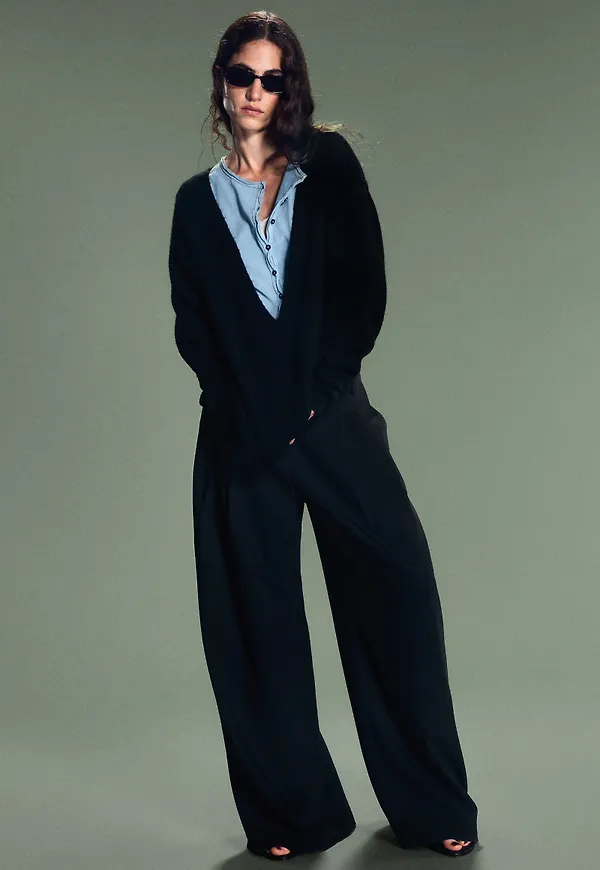 low waist Pleated suit trousers