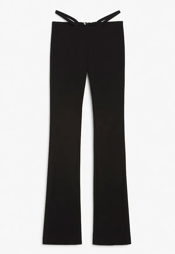 Low waist straight leg trousers - Black