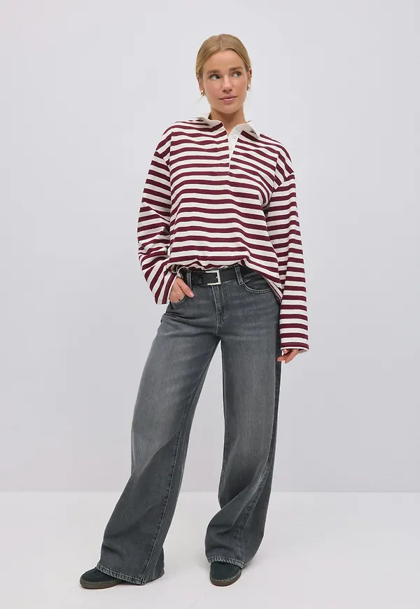 Gina Tricot - Low wide jeans - Low waist jeans - Svart - 32 - Dam
