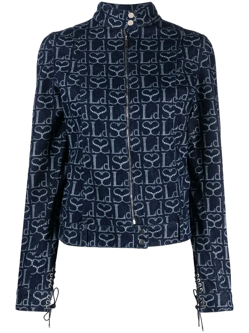 Ludovic de Saint Sernin jeansjacka med monogram - Blå