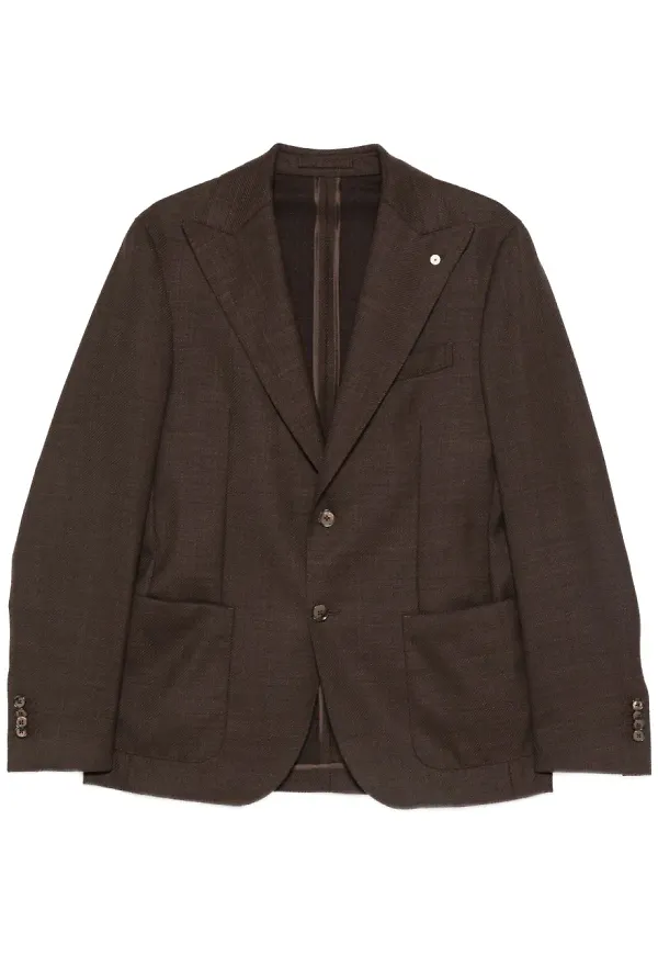 LUIGI BIANCHI MANTOVA blazer med knäppning - Brun