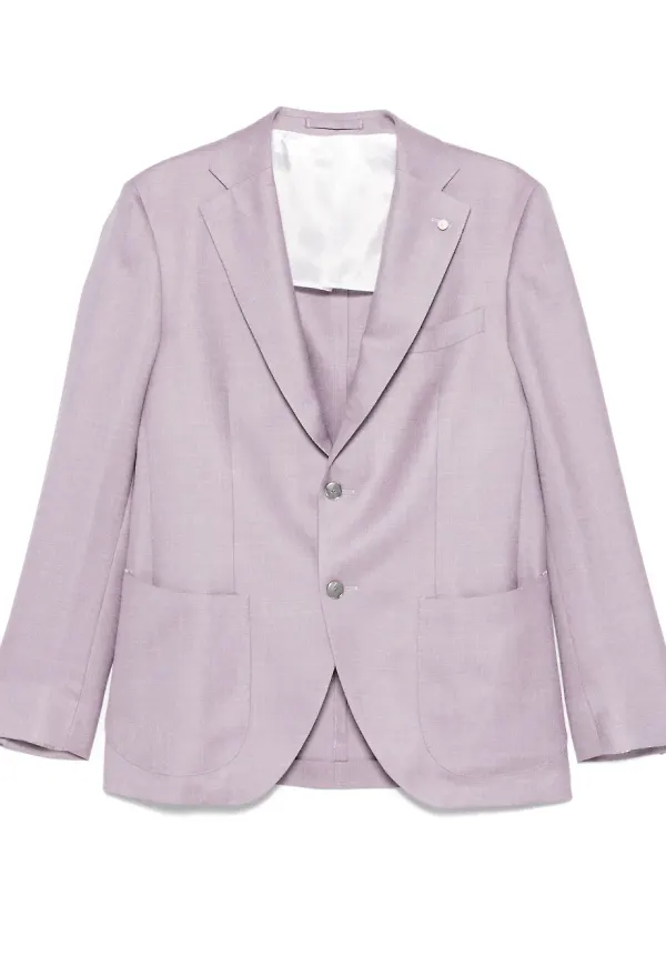 LUIGI BIANCHI MANTOVA enkelknäppt blazer - Lila